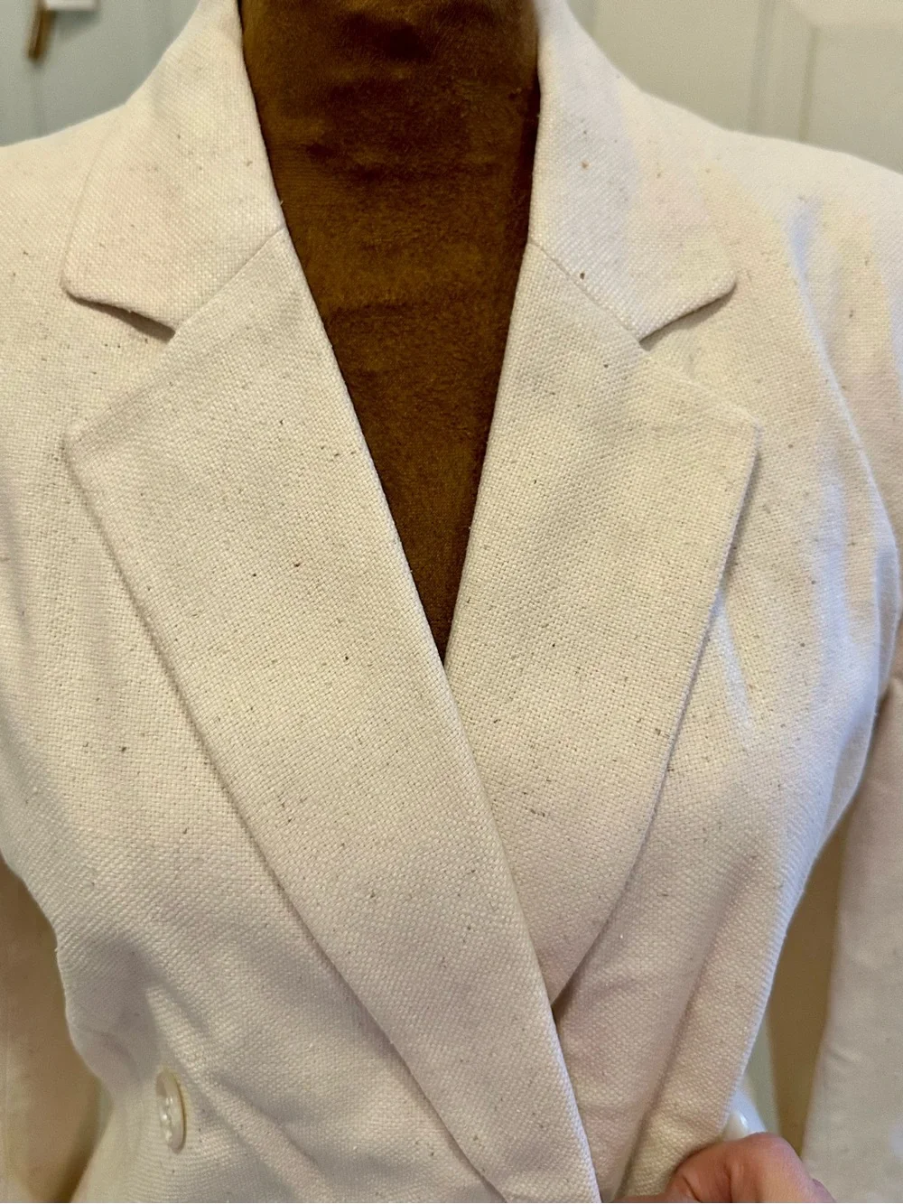 Dior Cream Double-Breasted Tailored Blazer